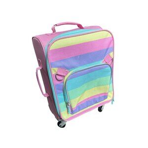 Pottery Barn Kids Rainbow Stripe Rolling Suitcase